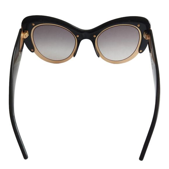 POMELLATO oversized cat eye 48mm Italian designer sunglasses in black gold main image 6